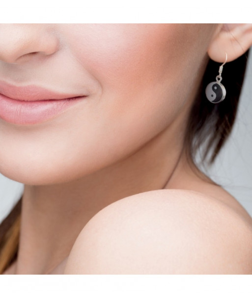 3 Paires De Boucles D'oreilles Fantaisie Cloisonné - Motifs Ying Yang, Chats, Fleurs